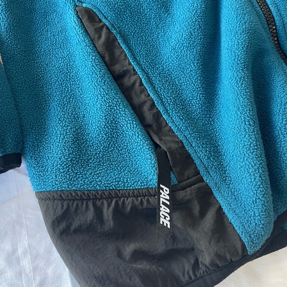 Palace Polartec Fleece Hooded Full Zip Blue Size Small - Picture 3 of 8